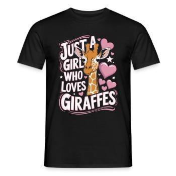 Giraffe Spruch Mädchen - Männer T-Shirt - Schwarz - Vorne - AI Model Male 178 light (178cm)