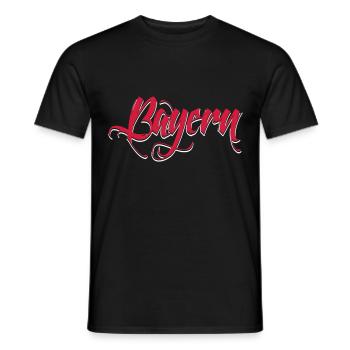 Cooler Bayern Schriftzug in rot! - Männer T-Shirt - Schwarz - Vorne - AI Model Male 178 light (178cm)