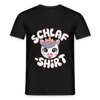 Einhorn Schlafshirt Unicorn Tier Geschenk - Männer T-Shirt - Schwarz - Vorne - AI Model Male 178 light (178cm)