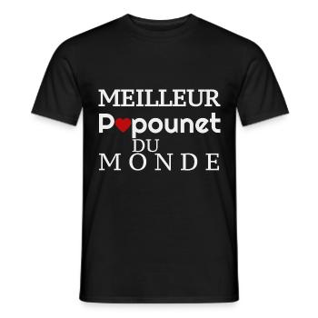 Meilleur Papounet du Monde! - T-shirt homme - noir - Devant - AI Model Male 178 light (178cm)