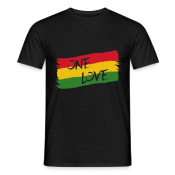 Reggae Jamaica One Love Reggaeton Rasta Flag - Men's T-Shirt - black - Front - AI Model Male 178 light (178cm)