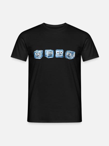 eis,eiswürfel,würfel,familie,comic - Männer T-Shirt - Schwarz
