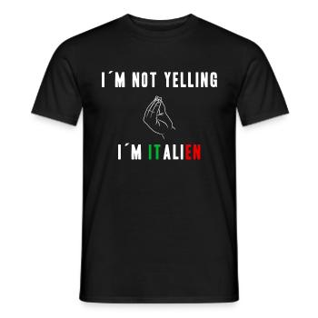 ICH SCHREIE NICHT ICH BIN ITALIENER! GESCHENKIDEE - Männer T-Shirt - Schwarz - Vorne - AI Model Male 178 light (178cm)