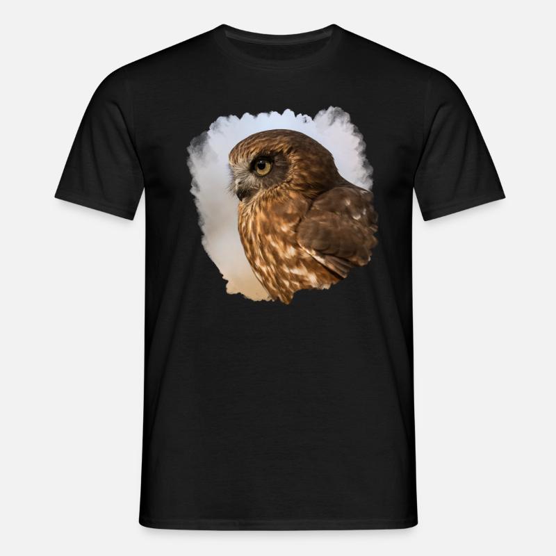 Owl design - Men's T-Shirt - black