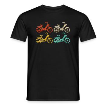 Moped moped vintage vintage gift motor bike - Men's T-Shirt - black - Front - AI Model Male 178 light (178cm)