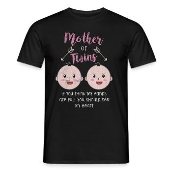 Twins baby twins gift - Men's T-Shirt - black - Front - AI Model Male 178 light (178cm)