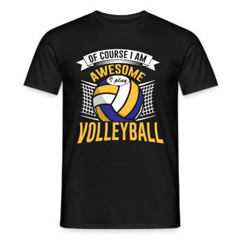 Volleyball Beachvolleyball Team Mannschaft Netz - Männer T-Shirt - Schwarz - Vorne - AI Model Male 178 light (178cm)