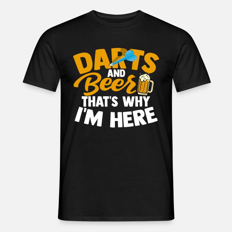 Dart Bier Bartboard Trinken Softdart - Männer T-Shirt - Schwarz