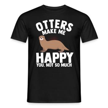 Otter river otter marten animal welfare ferret luck - Men's T-Shirt - black - Front - AI Model Male 178 light (178cm)