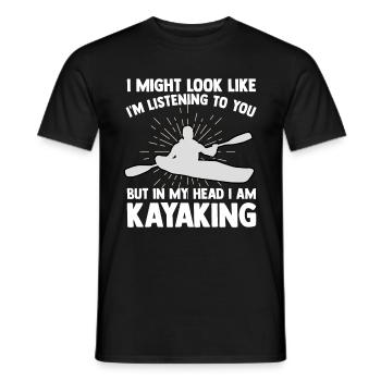 Kajak Kanu paddeln Kajakfahren Rudern - Männer T-Shirt - Schwarz - Vorne - AI Model Male 178 light (178cm)