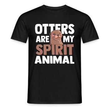 Animal loutre - T-shirt homme - noir - Devant - AI Model Male 178 light (178cm)
