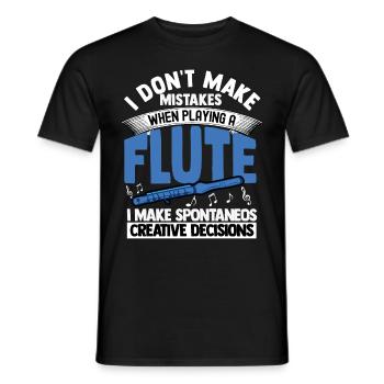 flute - Men's T-Shirt - black - Front - AI Model Male 178 light (178cm)