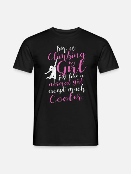 Climbing girl climbing bouldering park - Men's T-Shirt - black