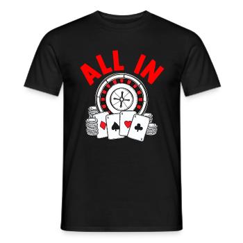 Poker Casino Royal Flush Full House Gambling Diamonds - T-shirt homme - noir - Devant - AI Model Male 178 light (178cm)