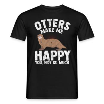 loutre - T-shirt homme - noir - Devant - AI Model Male 178 light (178cm)