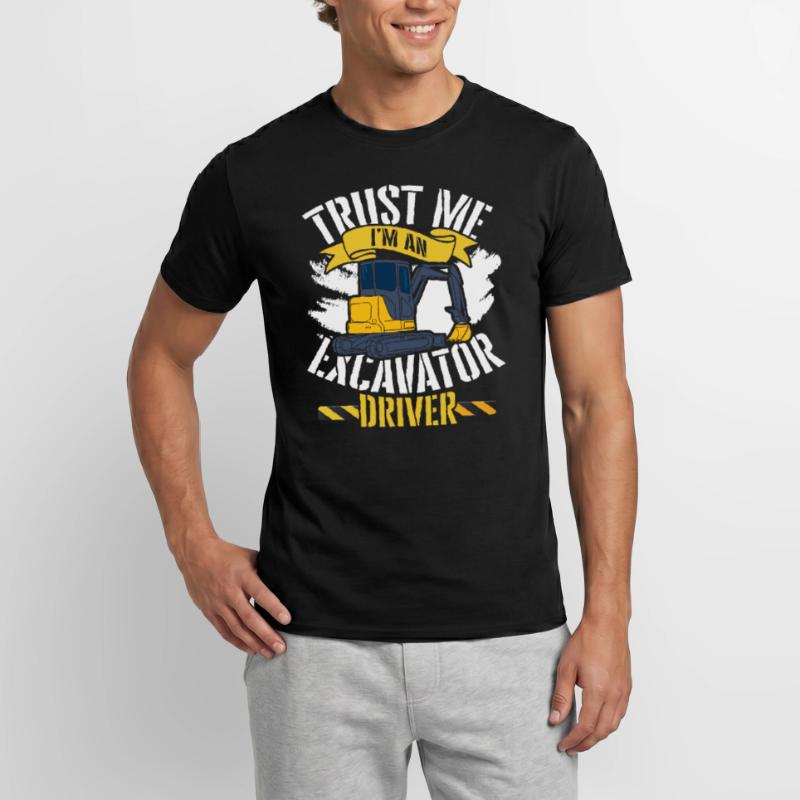 Excavator civil engineering construction work road construction dredging Men's T-Shirt