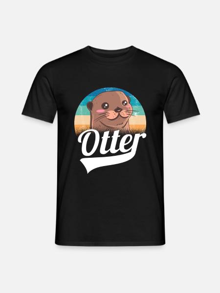 Otter Niedlich Tier Geschenk - Männer T-Shirt - Schwarz