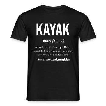 kayak - Men's T-Shirt - black - Front - AI Model Male 178 light (178cm)