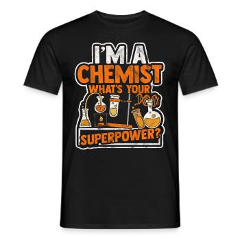 Chemistry alchemy biochemistry formula molecule proton - Men's T-Shirt - black - Front - AI Model Male 178 light (178cm)