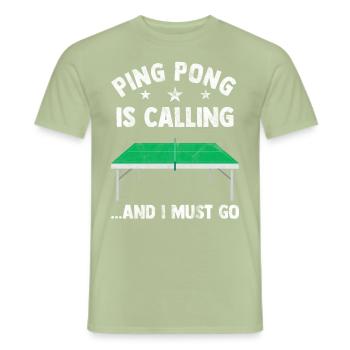 Ping-pong - T-shirt homme - vert sauge - Devant - AI Model Male 178 light (178cm)