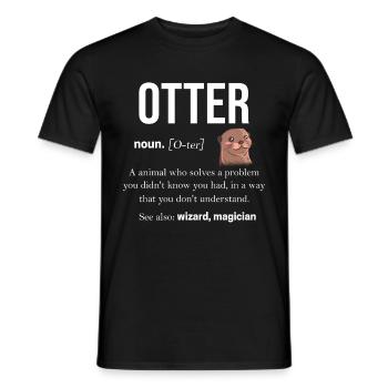 Otter - Men's T-Shirt - black - Front - AI Model Male 178 light (178cm)