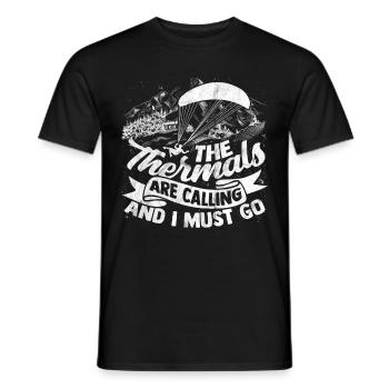 Paragliding parachute paragliding skydive - Men's T-Shirt - black - Front - AI Model Male 178 light (178cm)