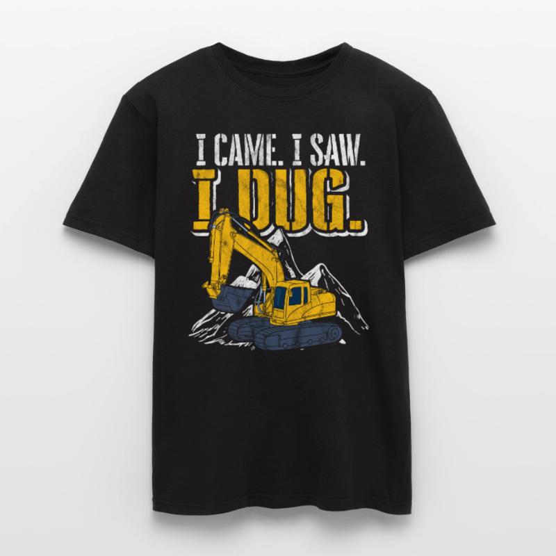 Excavator construction work road construction dredging work Men's T-Shirt