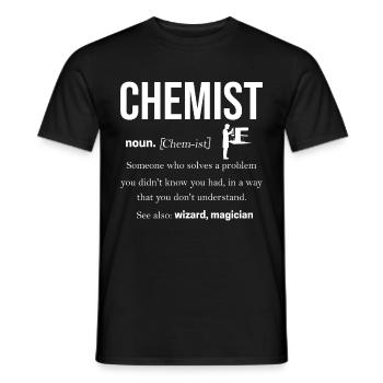 chemistry - Men's T-Shirt - black - Front - AI Model Male 178 light (178cm)