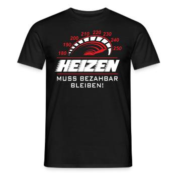 Heizen muss bezahlbar bleiben - Männer T-Shirt - Schwarz - Vorne - AI Model Male 178 light (178cm)