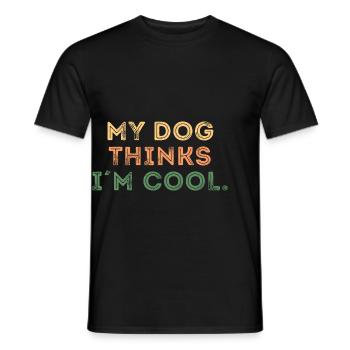 Gift Saying Pets Dog Dog Dad Paws - Men's T-Shirt - black - Front - AI Model Male 178 light (178cm)