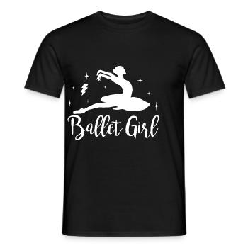 Ballet Ballerine Ballet danseuse femmes disant - T-shirt homme - noir - Devant - AI Model Male 178 light (178cm)