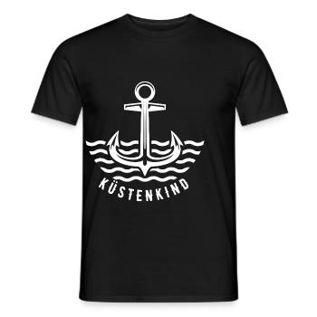 Küstenkind Anker Heimat Norddeutschland Nordsee - Männer T-Shirt - Schwarz - Vorne - AI Model Male 178 light (178cm)