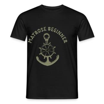 Moin Schiffanker Anker Nordsee Spruch Geschenk See - Männer T-Shirt - Schwarz - Vorne - AI Model Male 178 light (178cm)