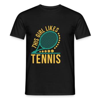 Tennis Hobby Sport Tennisspieler Tennis Lover - Männer T-Shirt - Schwarz - Vorne - AI Model Male 178 light (178cm)