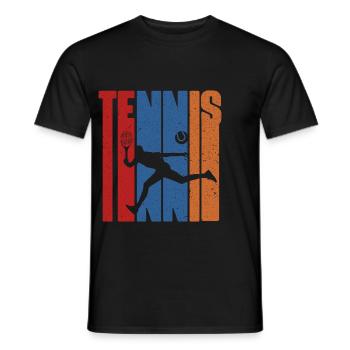 Tennis Vintage Tennis Lover Tennisspieler Sport - Männer T-Shirt - Schwarz - Vorne - AI Model Male 178 light (178cm)