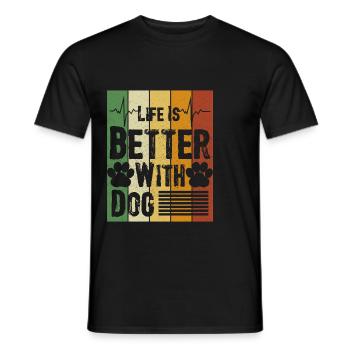 Gift Saying Pets Dog Dog Love - Men's T-Shirt - black - Front - AI Model Male 178 light (178cm)