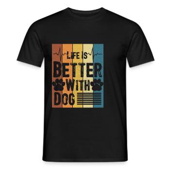 Gift Saying Pets Dog Dog Love - Men's T-Shirt - black - Front - AI Model Male 178 light (178cm)