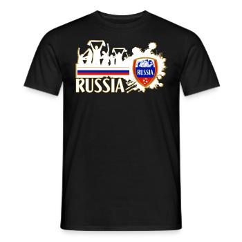 russia fan 2 - Männer T-Shirt - Schwarz - Vorne - AI Model Male 178 light (178cm)