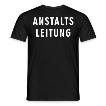 ANSTALTS LEITUNG - lustig RAHMENLOS® - Männer T-Shirt - Schwarz - Vorne - AI Model Male 178 light (178cm)