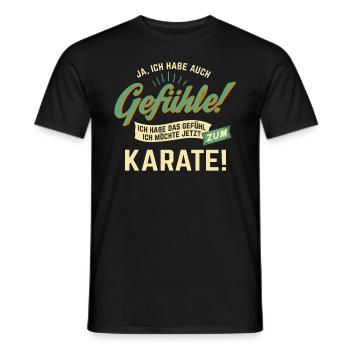 Gefuehle - ich moechte Sport - Karate! - RAHMENLOS - Männer T-Shirt - Schwarz - Vorne - AI Model Male 178 light (178cm)
