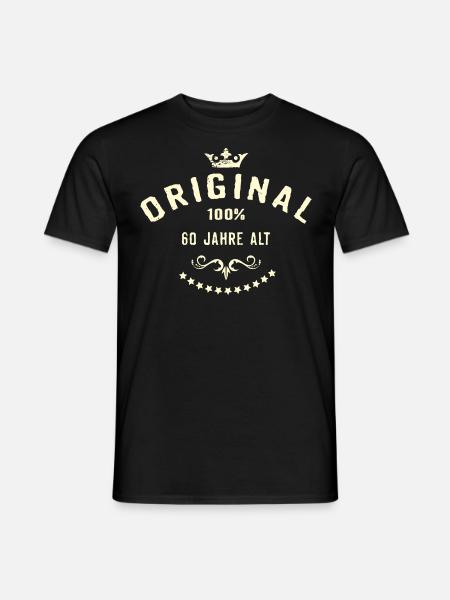 Original 100 Prozent 60 Jahre alt - RAHMENLOS - Männer T-Shirt - Schwarz