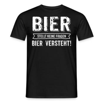 AD Bier stellt keine Fragen - Geburtstags Geschenk - Männer T-Shirt - Schwarz - Vorne - AI Model Male 178 light (178cm)