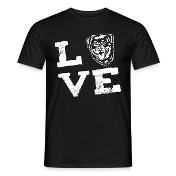 LOVE - Rottweiler - T-shirt homme - noir - Devant - AI Model Male 178 light (178cm)