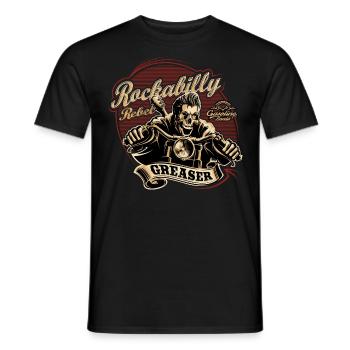 Rockabilly Rebel Gasoline Bandit Greaser Biker - Männer T-Shirt - Schwarz - Vorne - AI Model Male 178 light (178cm)