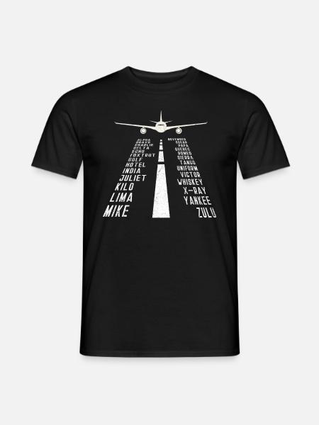 Pilot Airplane Alphabet - Männer T-Shirt - Schwarz