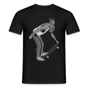 SKATEBOARDING Tee Shirt - T-shirt homme - noir - Devant - AI Model Male 178 light (178cm)