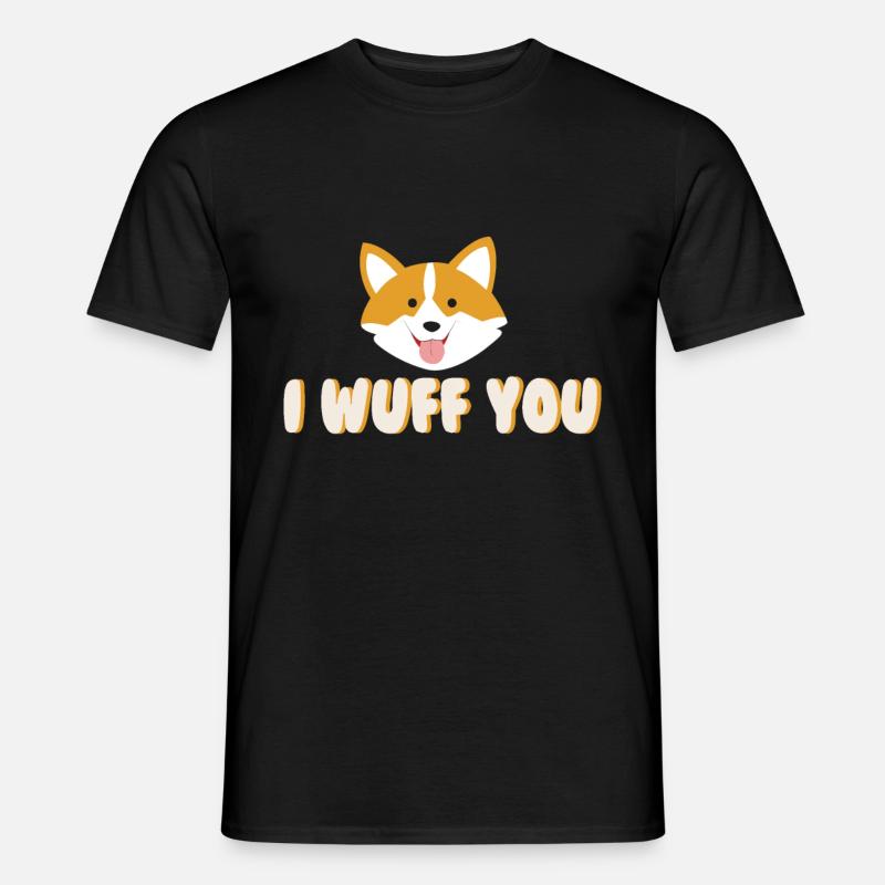 Ich wuff dich! Geschenk Idee - Männer T-Shirt - Schwarz
