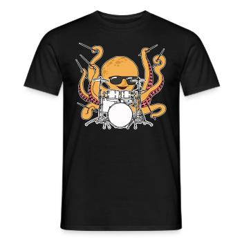 Pilons de batterie - T-shirt homme - noir - Devant - AI Model Male 178 light (178cm)
