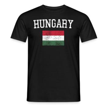 Hongrie - T-shirt homme - noir - Devant - AI Model Male 178 light (178cm)