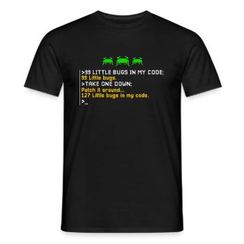 Programmer 99 Little Bugs Programming - Men's T-Shirt - black - Front - AI Model Male 178 light (178cm)